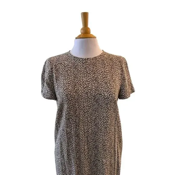Jenni Kayne Leopard Print T Shirt Dress Mini Casual Oversized Animal Size XS - Picture 4 of 16